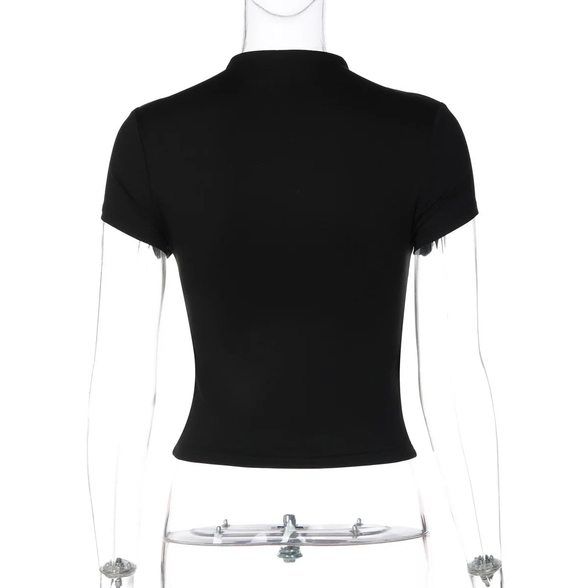 FDYOUI Woman Covered Buttons T-shirts 2026 Summer Short Sleeve Slim Cardigan Tops Ladies Chic Corset Tee Shirt White Black Red