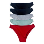 5Pcs/Set Cotton Classic Panties Women Low Rise Briefs Solid Color Breathable Underwear Sexy Lingerie Intimates Underpants M-XXL
