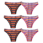 6PCS/Set Cotton Panties For Women Striped Briefs Low Waist Bottoms Female Sports Underpants Seamless Underwear Sexy Lingerie