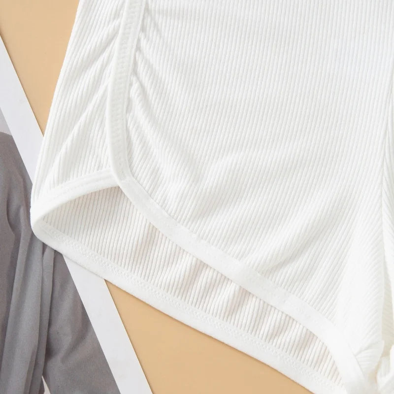 Fashion Letter Waistband Seamless Casual Short Panties Comfort Ribbed Ladies Boyshort Summer Daily Basic Stretch Underwear