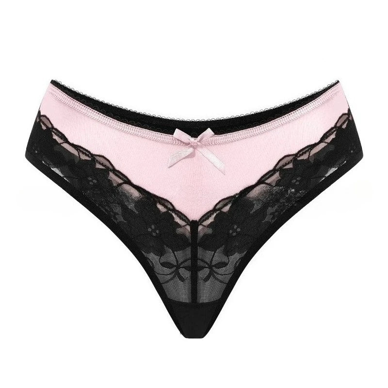 1pcs Low Waist Elegant Sexy Lace Bow Women Panties Floral Sexy Lingerie Lady Briefs Breathable Comfortable Female Underwear