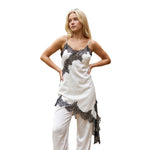 Women's Summer Solid Color Long Camisoles Tops Spaghetti Strap Stylish Lace Trim Casual Tank Tops for Indoor Outdoor Wear