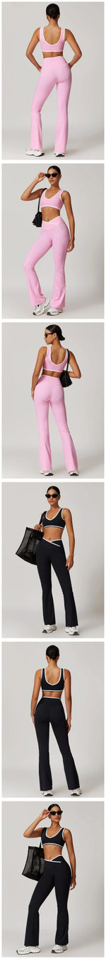2PCS Yoga Set Women Tracksuit Nude Feeling Workout Sets Gym Clothes Push Up Fitness Running Sportwear Sport Bra Leggings Suit