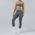 2PCS Yoga Suit Seamless Sports Set Gym Outfits Women Tracksuit Running Workout Clothes Sports Bra Athletic Wear Yoga Clothing