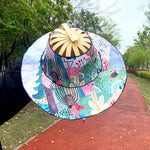 Multi-functional Travel Wide Brim Fan Sun Hats Foldable Bamboo Fan Hat Summer Sunshade Anti-squat Caps Fashion