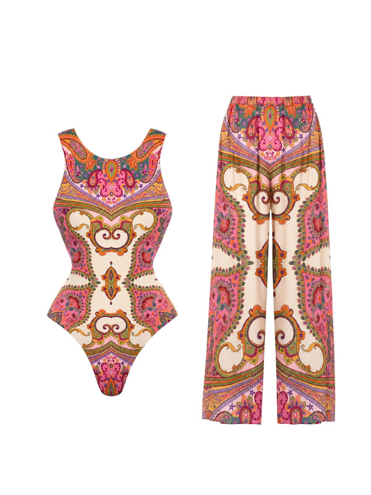 2026 Glamorous Multicolor Swimwear with Unique Pattern High-Cut Legs Perfect for Beach Wear Pool Parties Summer Getaway Vacation