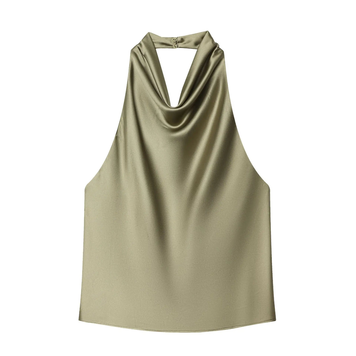 Women's Fashionable Sleeveless Halter Neck Top With Silk Satin Cowl Backless Sleeveless Blouse For Women Elegant Summer Top 3QM8