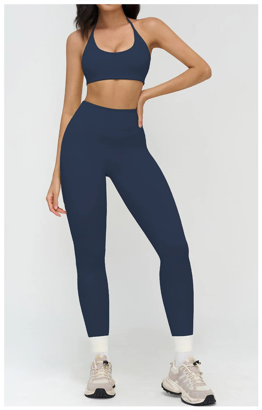 2 Pieces Sportswear Women Yoga Set Gym Clothes Fitness Set Outfit Outdoor Long-Sleeved Shirt Tracksuits Sports Bra Gym Leggings