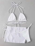 3 Pieces Thong Bikini 2026 Women With Skirt Trikini Swimwear Female Triangle Swimsuit Beach Wear Bathing Swimming Suit Summer
