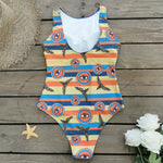 Striped Women One Piece Swimsuit High Quality Swimwear Printed Push Up Monokini Summer Bathing Suit Tropical Bodysuit Female