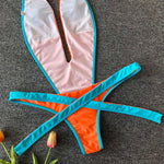 Sexy Bikini 2025 Swimsuit Woman Hollow Out Black Leopard Print Thong Swimwear Front Tie Bathing Suit Backless One Piece Swimsuit