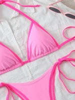 Halter Triangle String Thong Bikinis 2026 Women Sexy Swimsuit Solid Brazilian Swimwear Female Bathers Bathing Swimming Swim Suit