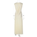 FDYOUI Womens Chic V-neck Sleeveless Pleated Long Maxi Holiday Dress Ladies Summer High Waist Tunics Solid Evening Party Dresses