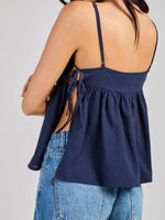Summer Loose Women's Camisoles Stylish Solid Color Side Strap Spaghetti Straps Crop Tank Tops
