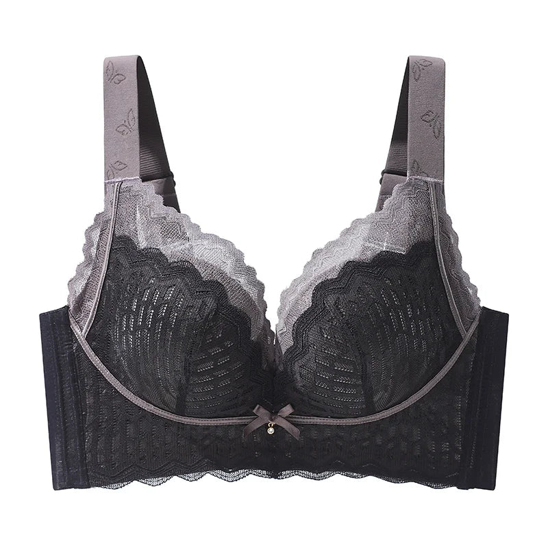 Thin WireFree Underwear Women Thin Style Large Chest Show Small Bra Gathered Adjusted Breast Closure No Steel Ring Bra 80-120CDE