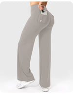 High Waist Pocket Yoga Pants for Women - Stretch Breathable Gym Workout Leisure Tummy Control Tights with Pockets