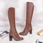 2020 fashion high heels women knee high boots pu leather office ladies dress shoes spring autumn boots woman big size 34-43 63