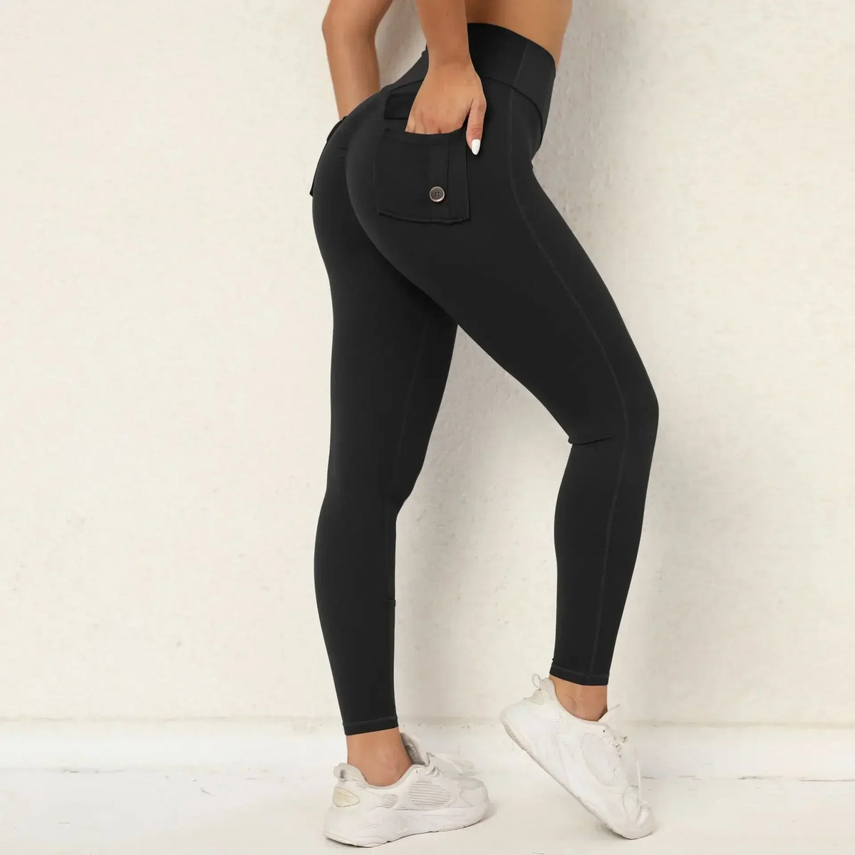 Women's Seamless Yoga Leggings Pants Sports Fitness Peach Hip-lifting Workwear Pocket Tight Trousers Workout Gym Leggings