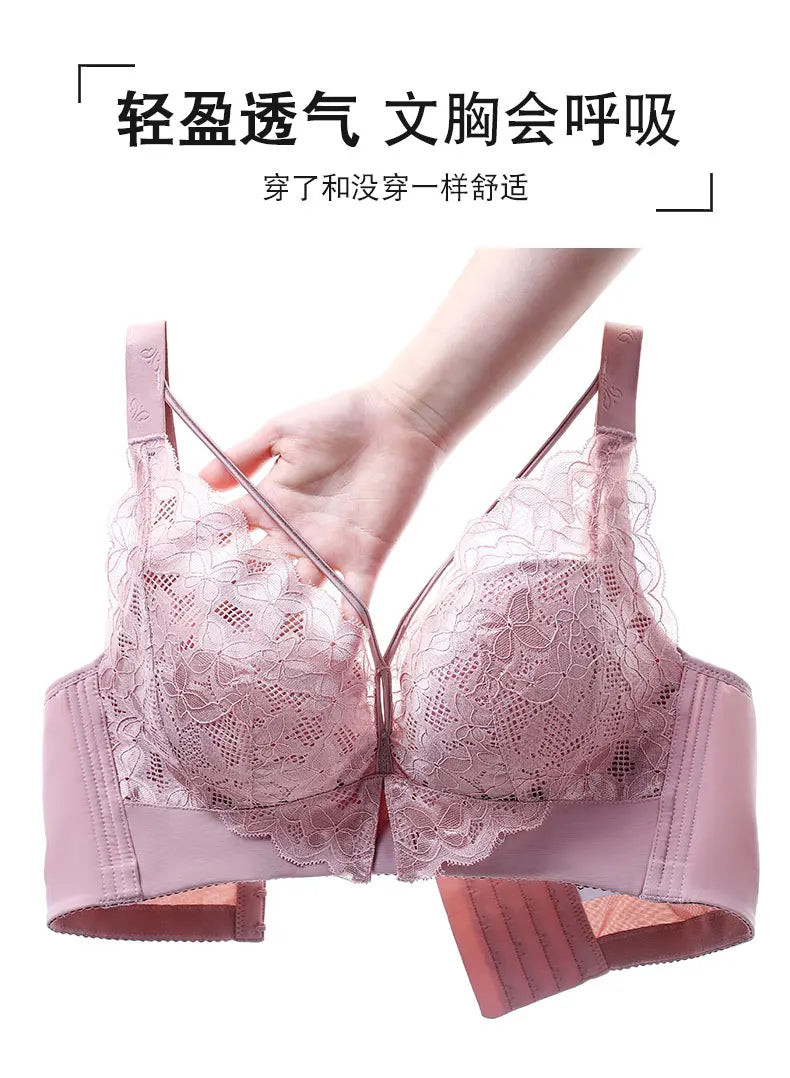 Coverage Lace Bras Plus Size Push Up Bra Sexy Lingerie Women FullWireless Brassiere C D E Cup Push Up Bras for women Bra 52CDE