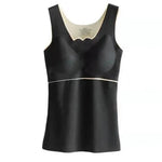 Women Autumn Winter Thermal Vest Thickened Plush Sleeveless V Neck Slim Fit Padded Pullover Elastic Bottoming Underwear Tank Top