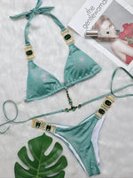 Halter Crystal Rhinestone Diamond Bikini 2026 Female Swimsuit Women Swimwear Two Pieces Bikini set Brazilian Bathing Suit Swim