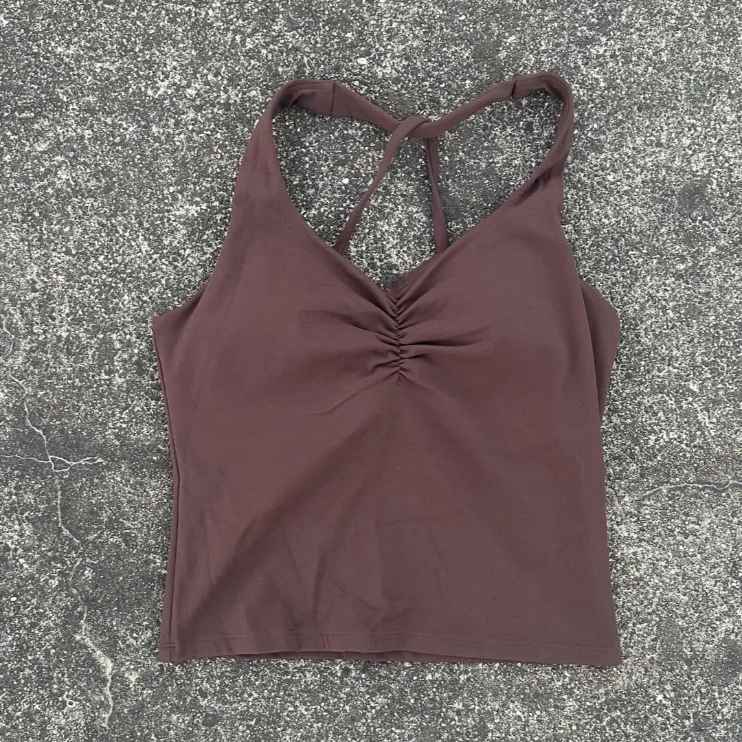 Solid Color Cross Back Tank Top Women Fitness Sport Bra Top Soft Tight Comprehensive Training Gym Yoga Underwear With Chest Pad