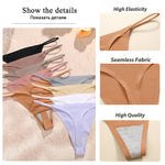 8Pcs/Set Seamless Thong Women Invisible Thin Strap Low Waist High Stretch Flexibility Panties Sexy Underwear Briefs T-back
