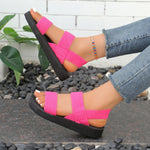 Slingback Style Summer Flat Sandals For Women Leisure Shoes Soft EVA Light Weight Elastic Back Strap Girl Beach Street Sandalias