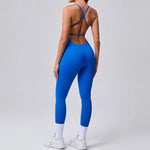 Women's Yoga Jumpsuits Sports Fitness Hip-lifting Cross Beauty Back Adjustable Straps One-piece Training Workout Gym Bodysuits