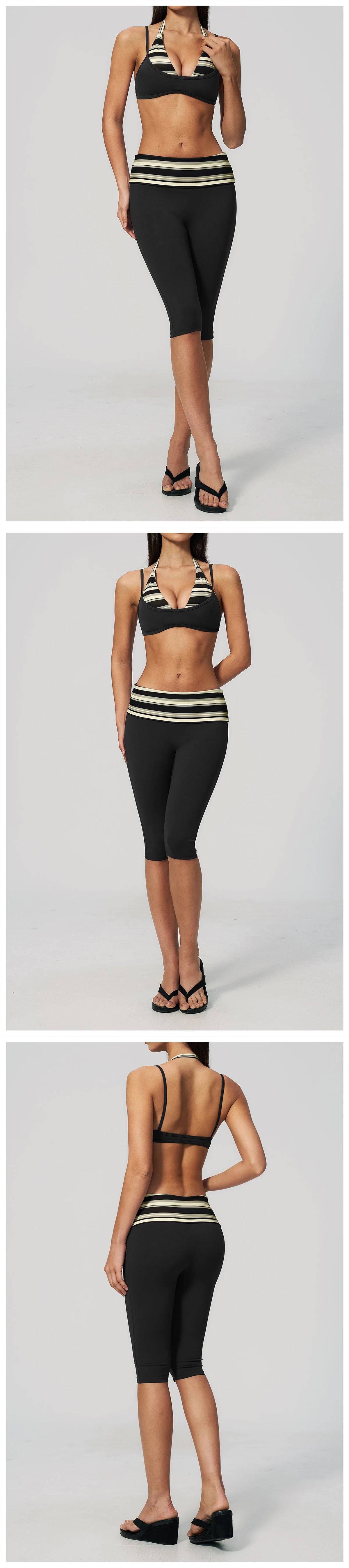 Yoga Set 2PCS Fitness Set Women's Tracksuit Sports Outfits Workout Clothes Female Running Capri Pants Gym Suit Athletic Wear