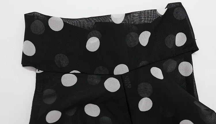 Ahagaga Fashion Maxi Dresses Women Sexy Halter Neck Hollow Out High Split Polka Dot Print Elegant Party Vacation Beach Vestidos