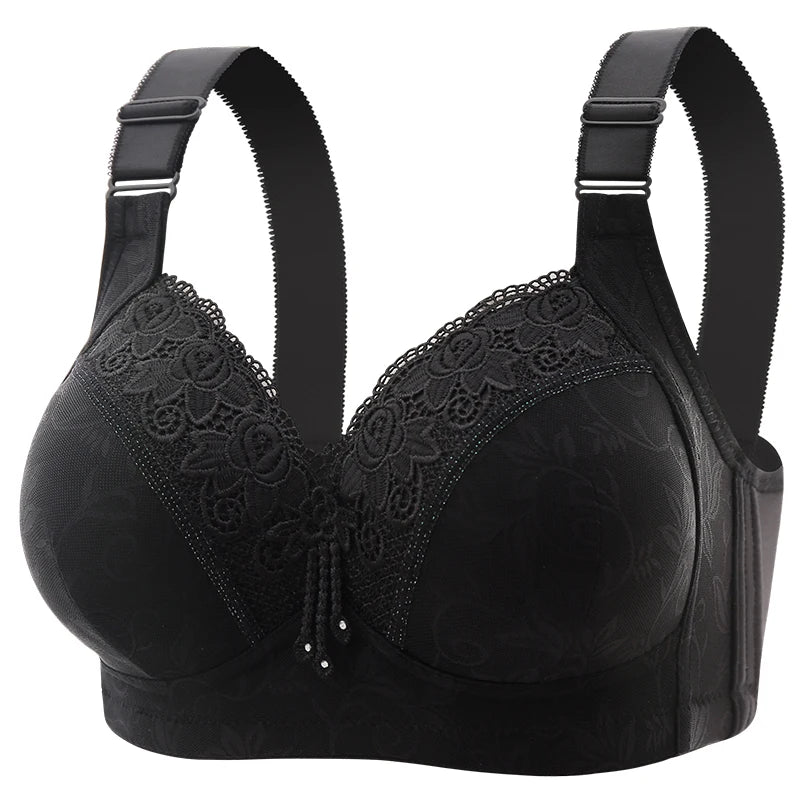Womens Lace Bras Ultra-Thin Perspective Bralette Deep V Bra Sexy Lingerie Tops Plus SizeCup Mom's underwear active bra