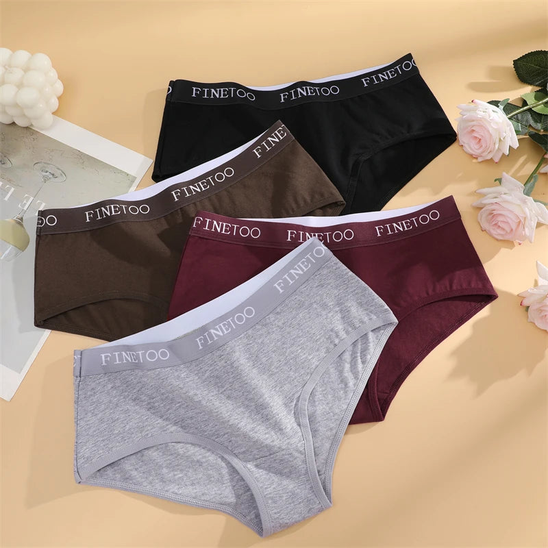 New 3Pcs Women's Cotton Briefs Letter Belt Underwear Women Panties Sexy Breathable Briefs Female Stretch Ladies Soft Lingerie