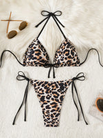 ZTVitality Sexy Leopard Push Up Bikini Set 2026 New Arrival Biquini Halter Bandage Swimsuit Women Swimwear Summer Beachwear