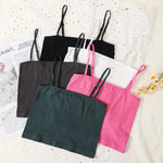 Women Ribbed Square Neck Camisole Basic Solid Color Crop Top Adjustable Spaghetti Straps Ladies Sleeveless Tank Tops M-XL