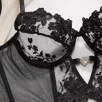Sexy Large Size Lingerie Women Bra Set Girl Floral Lace Underwear Set Underwire Brassiere Push Up Outfit Delicate Bra Kit