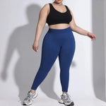 STOUREG Women's Plus Size Seamless Yoga Pants High Support Fitness Workout Pants High Waist Running Sports Cycling Pants