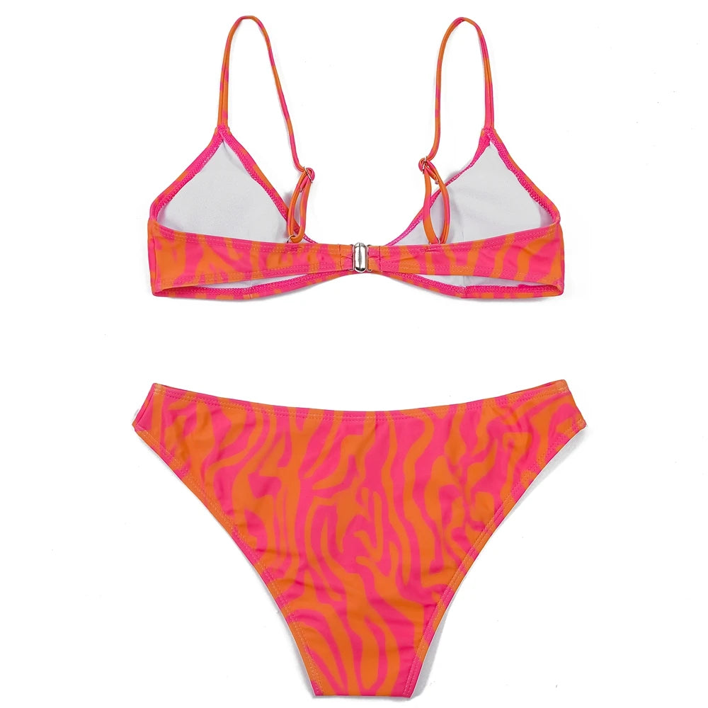 ZTVitality Print Women Swimsuit Sexy Bikini 2022 New Arrival Biquini Padded Bra Low Waist Beach Swimwear Brazilian Bathing Suit