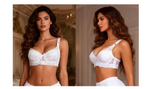 White Lace Underwire Bra for Women Plus Size Push Up Adjustable Straps 4 Hook Back Closure Daily Lingerie
