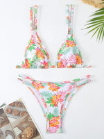 2025 Strappy Bikini Brazilian Printed Swimsuit Women Sexy Padded Swimwear Female Bathers Bathing Swimming Swim Suit Beachwear