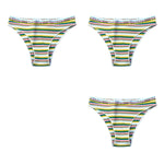 3Pcs/Set Cotton Panties For Women Colorful Striped Underwear Low Waist Briefs Breathable Underpants Female Sexy Lingerie M-XXL
