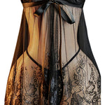 Summer Women Underwear Set Lace And Mesh Flower Babydoll Dress Woman See Through Nightdress V-neck Open Bra Sleep Skirt Nighties