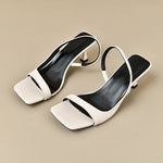 2026 New Women's Summer New Fashion Square Toe Simple Solid Color Sandals Outdoor Open Toe Casual Banquet Party Women's Sandals