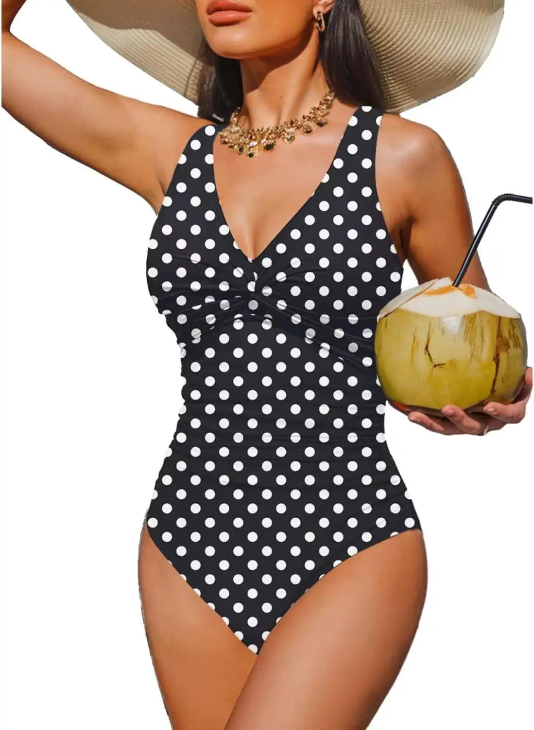 S - XXL Twist Front V Neck Female Swimwear One Piece Swimsuit Women Slim Monokini Backless Bathing Suit Swim Beachwear Bodysuit