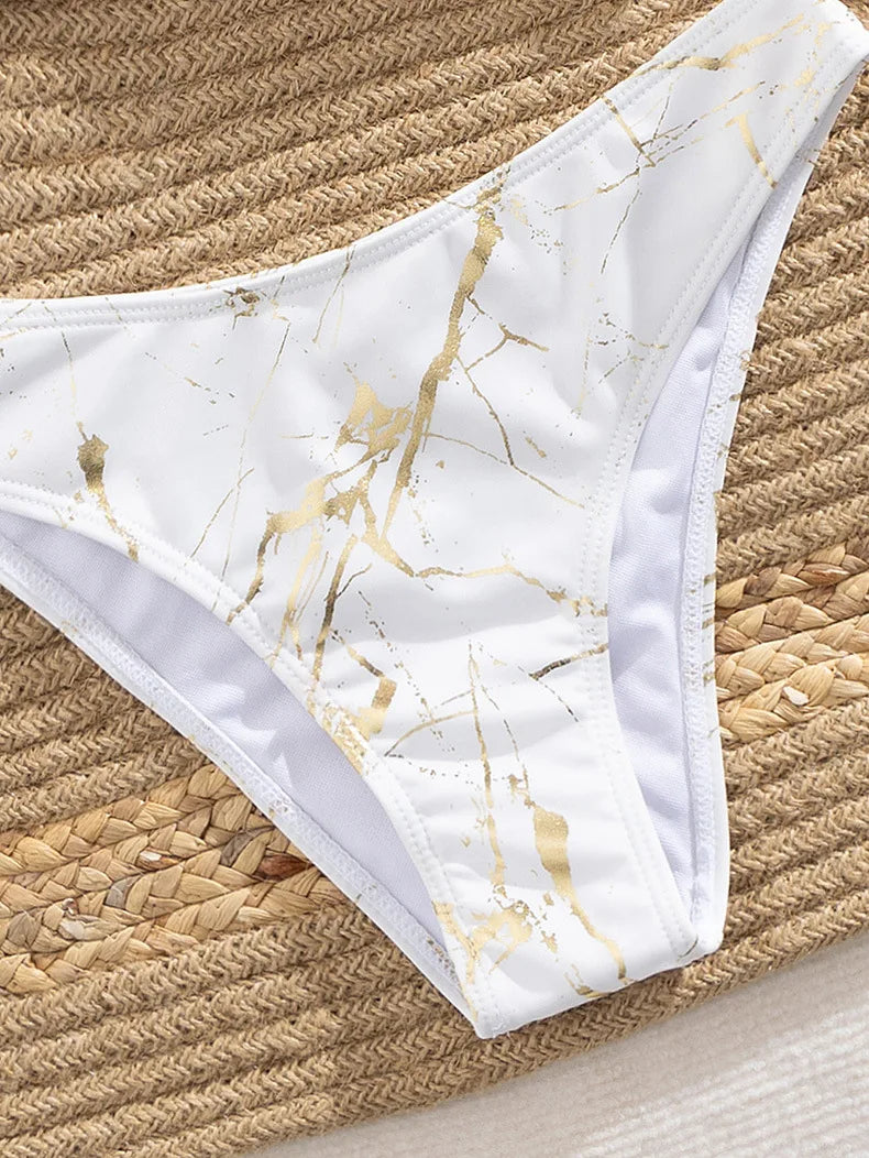 Seashell Bandeau Bikini 2025 Sexy Women Swimsuits Female Swimwear Thong Bikini Set Brazilian Biquini Swimming Suit Beachwear
