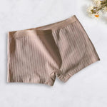 Women Underpants Seamless Mid Waist Cotton Solid Color Stretchy Boxers Anti-exposure Moisture-wicking Briefs Women Daily Wear