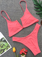 Splicing Denim V Shaped Thong Bikini Women Swimsuit Female Swimwear Two Pieces Bikini Set Bather Push Up Bathing Suit Swim Lady
