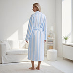 Women Fall Winter Warm Shawl Collar Robe Soft Long Sleeve Pocket Robe Spa Bathrobe Sleepwear Loungewear