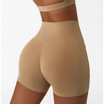 Comfortable Skin Friendly Summer High Waist Yoga Shorts Gym Hip Lift Pants Pocket Breathable Running Cycling Sports Shorts Women