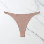 Ice Silk Seamless Panties For Women Soft Thin Band Thongs Woman Satin Underwear Female Bikini Panties String Tangas Mujer